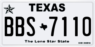 TX license plate BBS7110