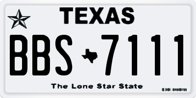 TX license plate BBS7111