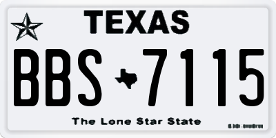 TX license plate BBS7115