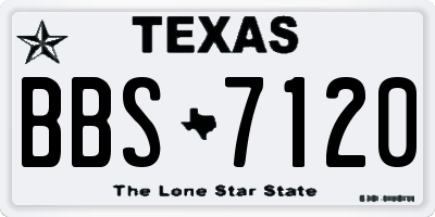 TX license plate BBS7120