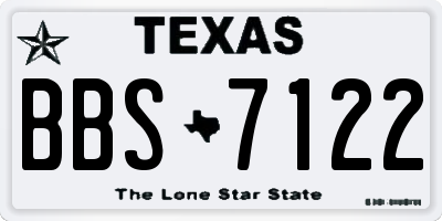 TX license plate BBS7122