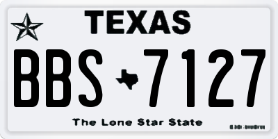TX license plate BBS7127