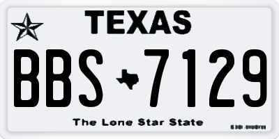 TX license plate BBS7129