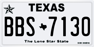 TX license plate BBS7130