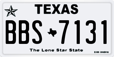 TX license plate BBS7131