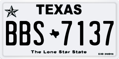 TX license plate BBS7137