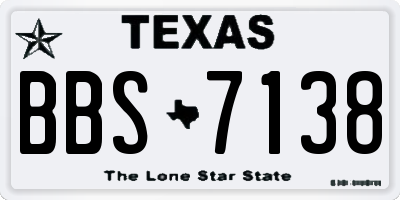 TX license plate BBS7138