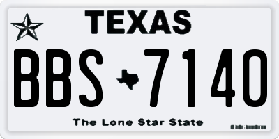 TX license plate BBS7140