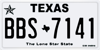 TX license plate BBS7141