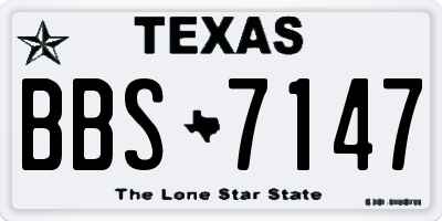 TX license plate BBS7147