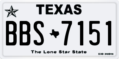 TX license plate BBS7151