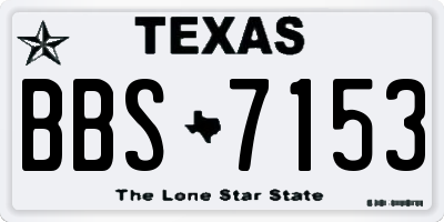 TX license plate BBS7153