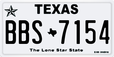 TX license plate BBS7154