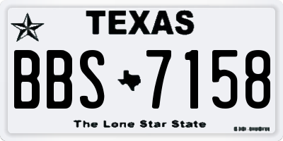 TX license plate BBS7158