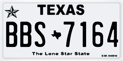 TX license plate BBS7164