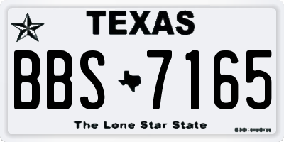 TX license plate BBS7165