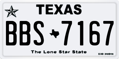 TX license plate BBS7167