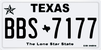 TX license plate BBS7177