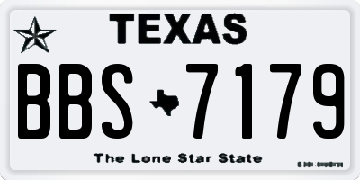 TX license plate BBS7179