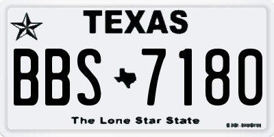 TX license plate BBS7180