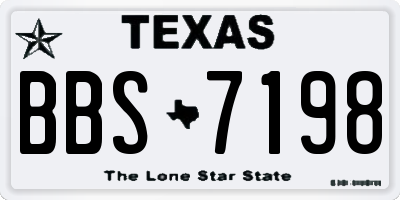 TX license plate BBS7198