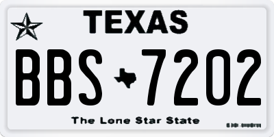 TX license plate BBS7202
