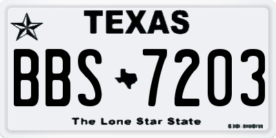 TX license plate BBS7203