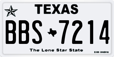 TX license plate BBS7214