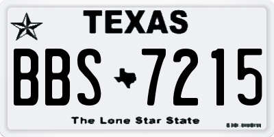 TX license plate BBS7215