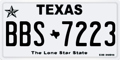 TX license plate BBS7223