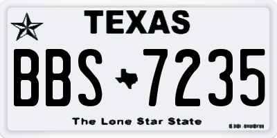 TX license plate BBS7235