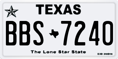 TX license plate BBS7240