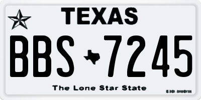 TX license plate BBS7245