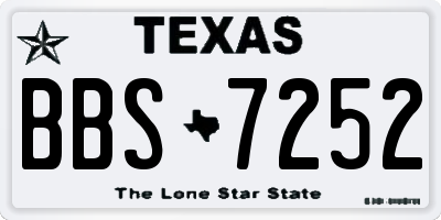 TX license plate BBS7252