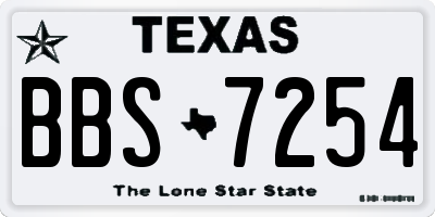 TX license plate BBS7254