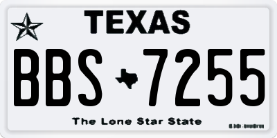 TX license plate BBS7255