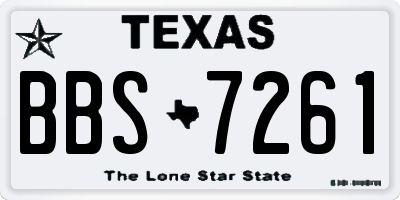 TX license plate BBS7261