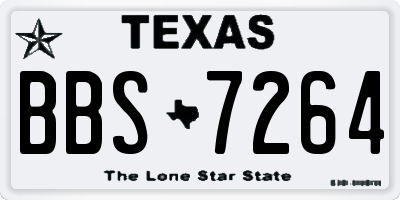 TX license plate BBS7264