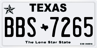 TX license plate BBS7265