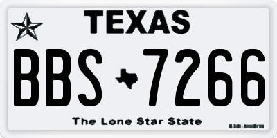 TX license plate BBS7266