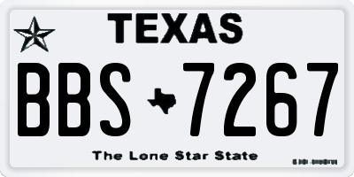 TX license plate BBS7267