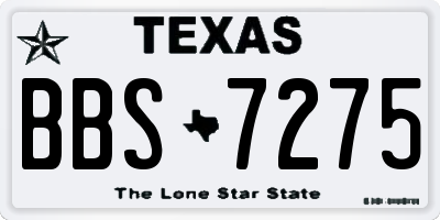 TX license plate BBS7275