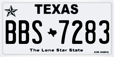 TX license plate BBS7283