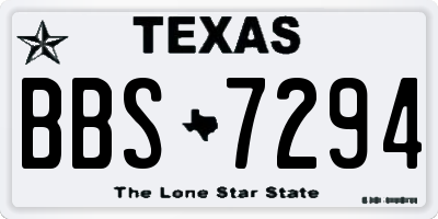 TX license plate BBS7294