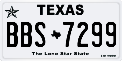 TX license plate BBS7299