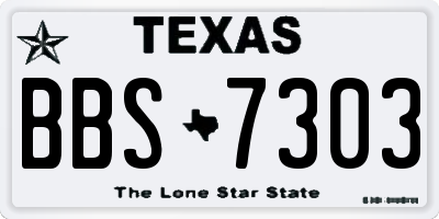 TX license plate BBS7303