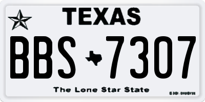 TX license plate BBS7307