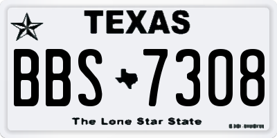 TX license plate BBS7308