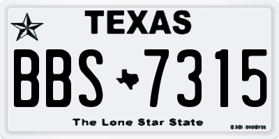 TX license plate BBS7315