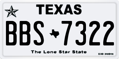 TX license plate BBS7322